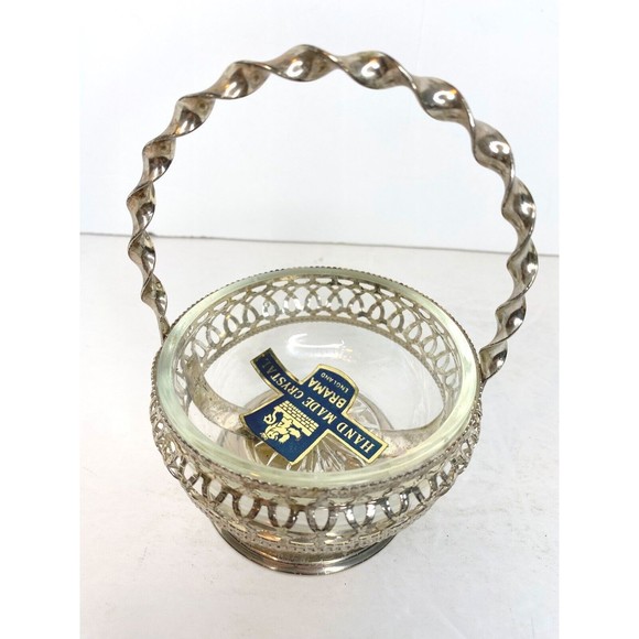 VINTAGE HANDMADE CRYSTAL BRAMA CONDIMENT DISH Made In England - Picture 5 of 12